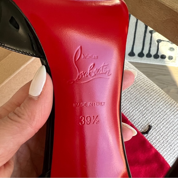 Christian Louboutin Iriza Patent Red-Sole Half-d'Orsay Pump in Black Patent - Picture 6 of 6